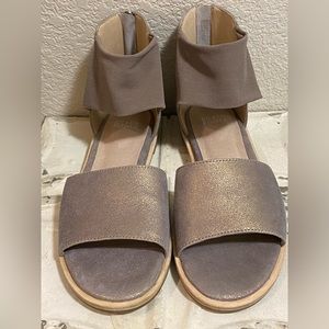 Eileen Fisher Metallic Suede Ankle Sandals